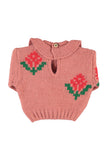 Piupiuchick Old Pink Flower Knit Collar Sweater/Legging Set