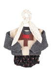 Piupiuchick Grey Geometric Knit Baby Sweater
