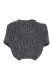 Piupiuchick Grey Geometric Knit Baby Sweater