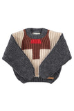 Piupiuchick Grey Geometric Knit Sweater