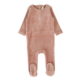 Lilette Deep Pink Velour Forest Footie