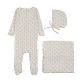 Lilette Cream/Blue Geo Floral Layette Set