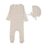 Lilette Cream/Pink Geo Floral Footie Set