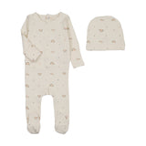 Lilette Cream/Pink Rosebud Footie and Hat