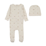 Lilette Cream/Pink Rosebud Footie and Hat