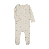 Lilette Cream/Blue Rosebud Footie and Hat