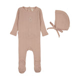 Lilette Dusty Pink Geo Floral Footie Set