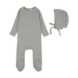 Lilette Pale Blue Mini Flora Footie/Bonnet