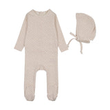 Lilette Cream/Mauve Mini Flora Footie/Bonnet