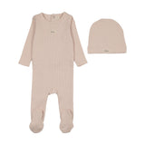 Lilette Dusty Pink Stripe Bebe Footie/Hat