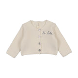 Lilette Cream/Blue Le Bebe Knit Cardigan