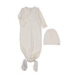 Lilette Cream Baby Gown/Hat