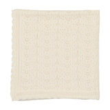 Lilette Cream Heart Knit Blanket