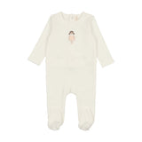 Lilette White Doll Embroidered Footie