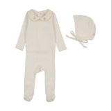 Lilette Cream/Pink Sweetheart Collar Footie Set