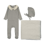 Lilette Light Blue Sweetheart Collar Layette Set