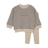 Analogie Bold Stripe Print Sweatshirt Set