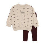 Analogie Bow Print Sweatshirt Set