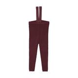 Lil Legs Burgundy Knit Suspender Leggings