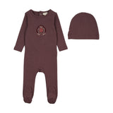 Lil Legs Vintage Purple Classic Footie and Hat