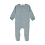 Analogie Velour Blue Stripe Footie