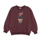 Analogie Wash Burgundy Girl Bear Sweatshirt