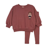 Analogie Vintage Pink Doll Sweatshirt Set