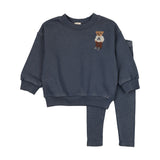 Analogie Vintage Blue Bear Sweatshirt Set