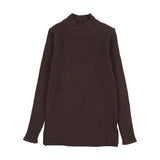 Lil Legs Chocolate Brown Knit Mockneck