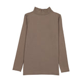 Lil Legs Misty Oat Heather Bamboo Mockneck Tee