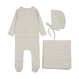 Lilette Cream/Blue Mini Flora Layette Set