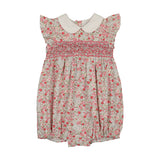 Kidiwi Smocked Cherry Red Romper