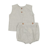 Cotton Little Things Vichy Gris Tank/Bloomer Set