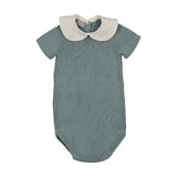 Carmina Blue Knit Round Collar Onesie