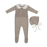 Carmina Oat Sleeveless Footie/Cardigan/Bonnet