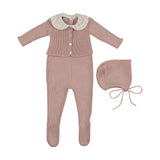 Carmina Anemona Sleeveless Footie/Cardigan/Bonnet