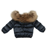 Colmar Navy Down Baby Jacket with Fur Hood