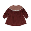 Popelin Raspberry Embroider Yoke Corduroy Dress