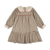 Popelin Floral Print Dress with Knitted Yolk