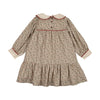 Popelin Floral Print Dress with Knitted Yolk