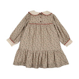 Popelin Floral Print Dress with Knitted Yolk