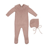 Carmina Anemone Knit Footie and Bonnet