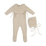 Carmina Butter Knit Footie and Bonnet