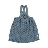Piupiuchik Blue Denim Heart Print Dress with Straps