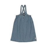 Piupiuchik Blue Denim Heart Print Knee Length Dress With Straps