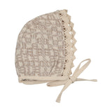 Bebe Organic Taupe Crochet Bonnet