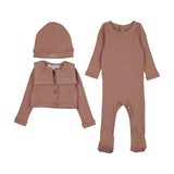 Little Parni Pink Embroider Footie/Cardigan Set
