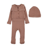 Little Parni Pink Embroider Footie/Cardigan Set