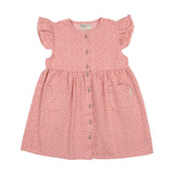 Piupiuchik Pink Animal Print Shoulder Ruffle Dress
