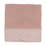 Carmina Anemone Floral Trim Knit Blanket